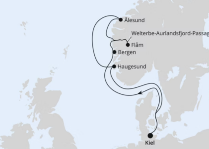 Unsere Route nach Norwegen